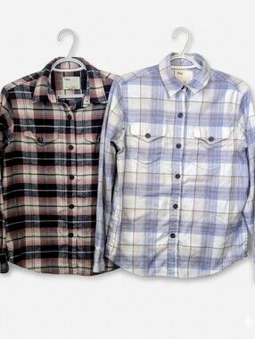 ​Tilley Plaid Button Up Shirt LOT OF 2 Gorpcore Granola Girl Size Small